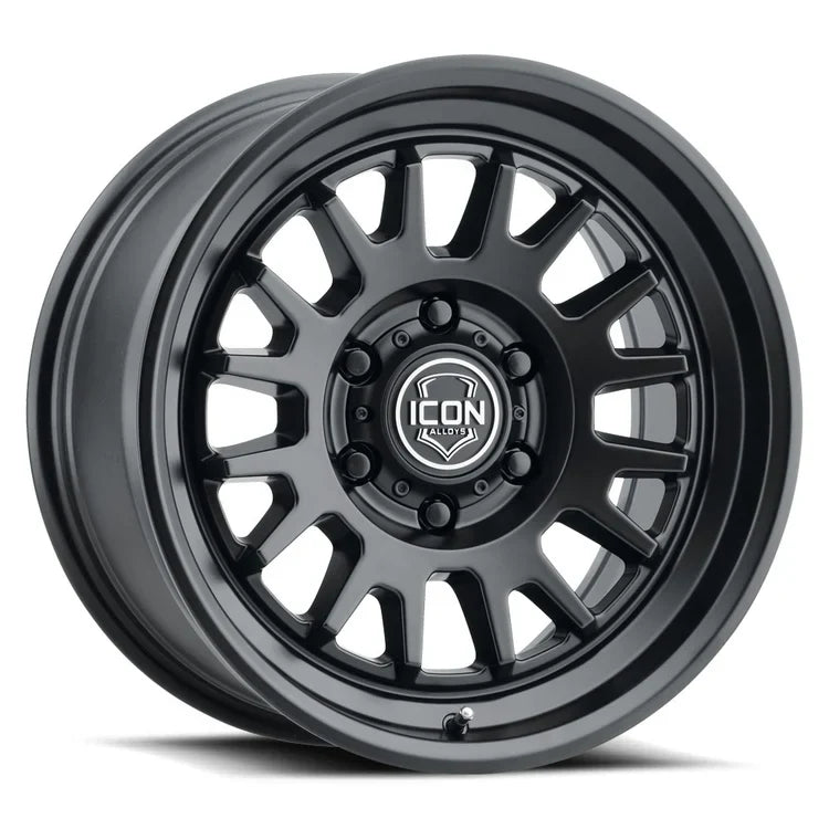17x8.5 Icon Alloys Anza Satin Black Wheel 6x5.5 Bolt Pattern 0mm Offset