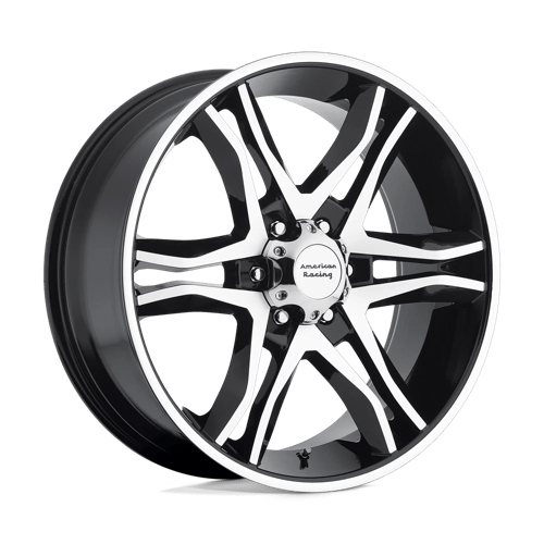 20x8 5 american racing ar893 mainline gloss black machined wheel 6x5.5 bolt pattern 35mm offset