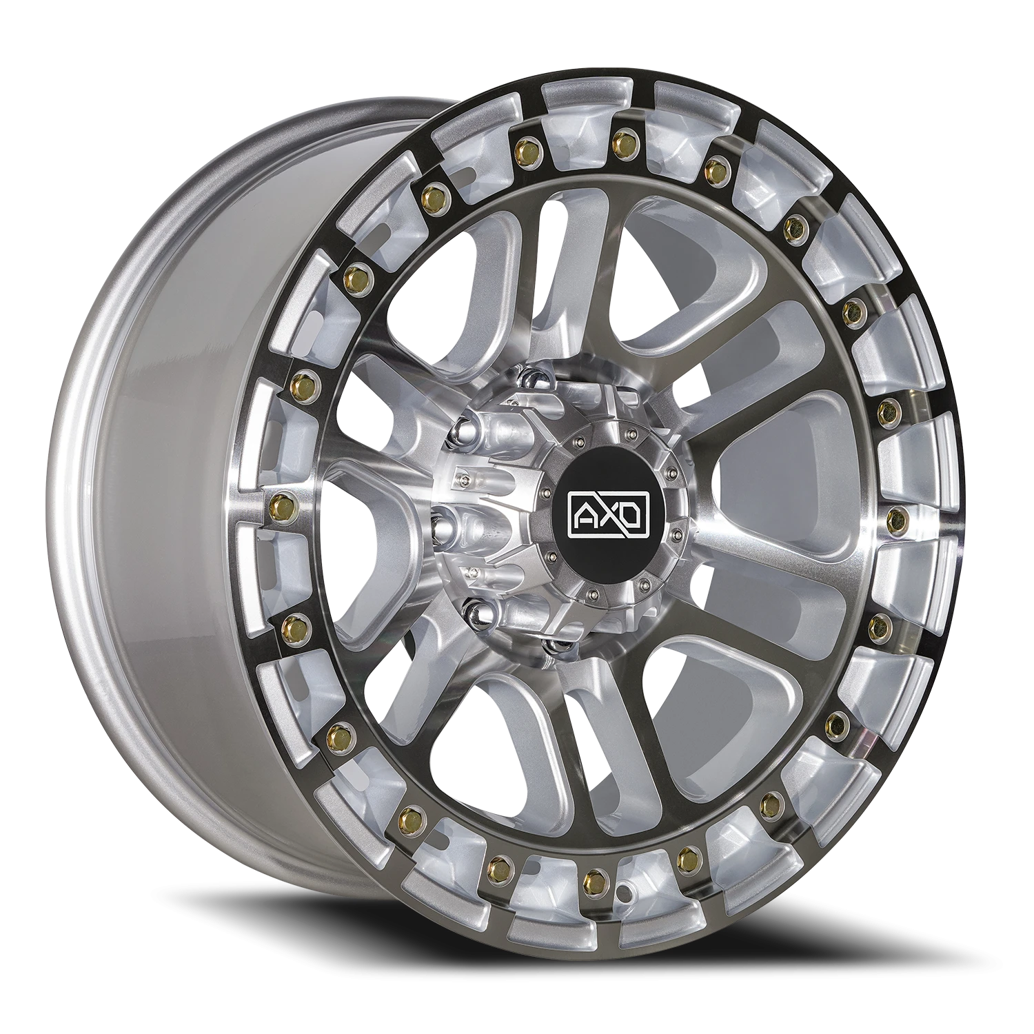 17x8.5 AXD Off-Road AS5 Silver Machined Wheel 6x5.5 Bolt Pattern 0mm Offset