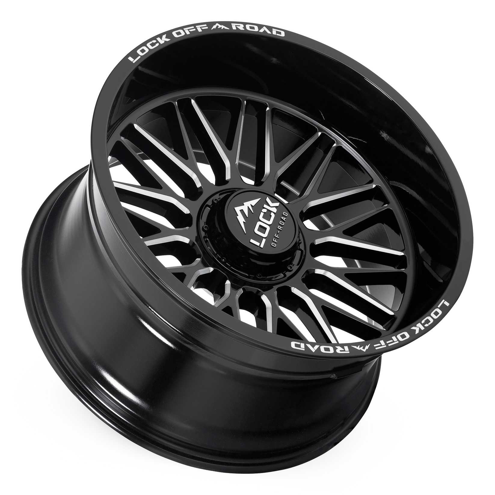 22x12 lock off-road apex gloss black milled wheel 6x5.5 bolt pattern 44mm offset