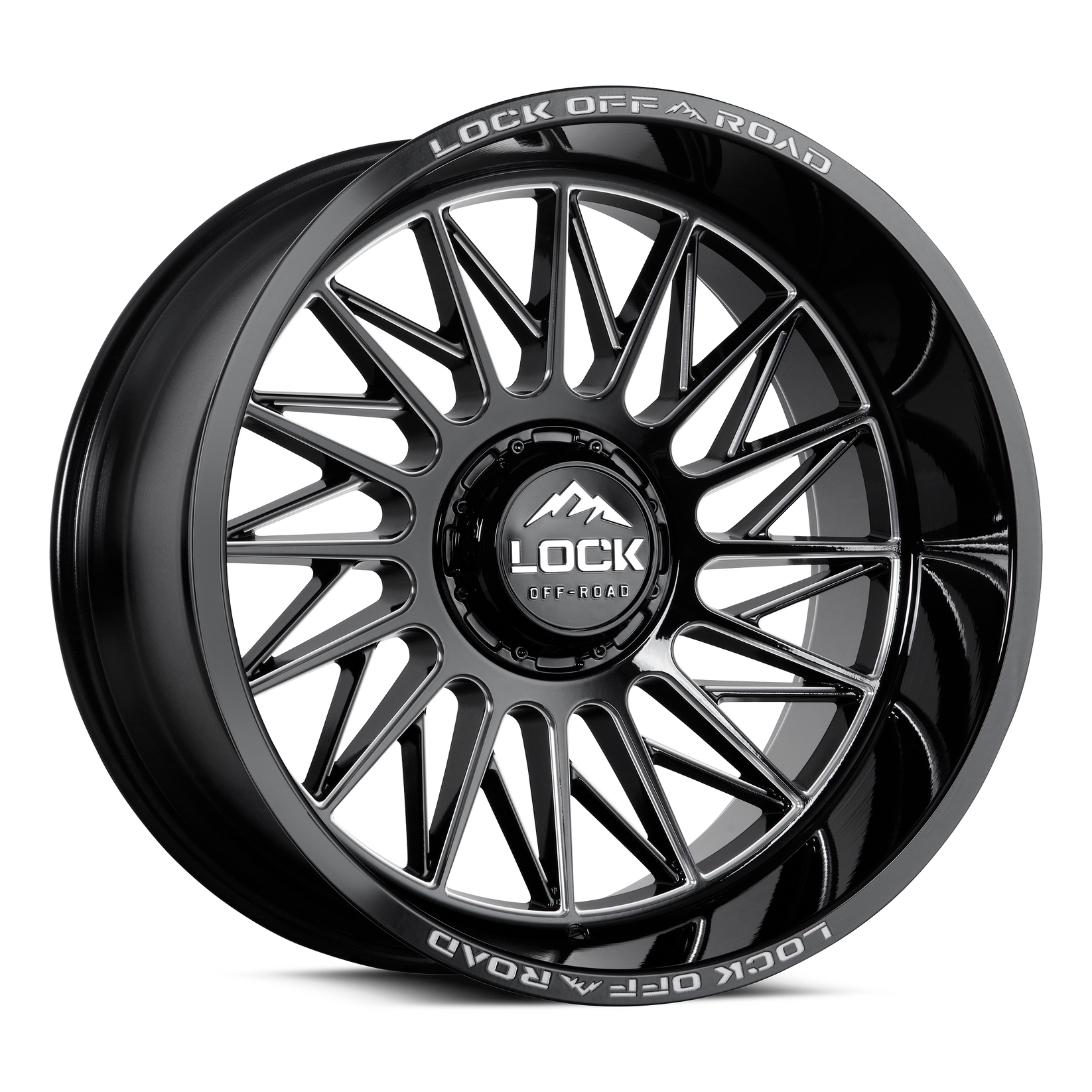 22x10 lock off-road assault gloss black milled wheel 6x5.5 bolt pattern 18mm offset