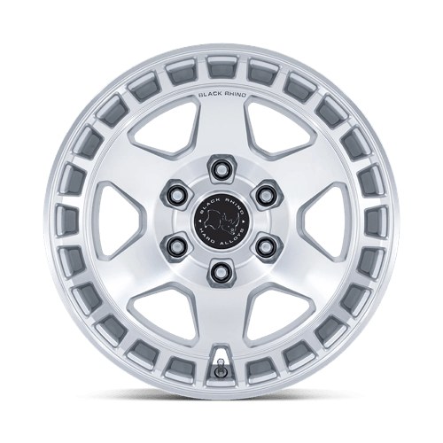17x9 black rhino hard alloys br022 bahari gloss silver w machined face wheel 6x5.5 bolt pattern 40mm offset