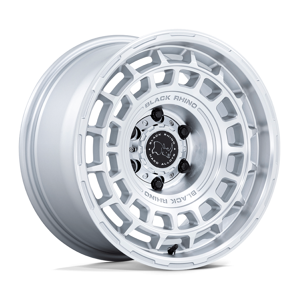 17x8.5 Black Rhino BR024 Awol Silver Wheel 6x5.5 Bolt Pattern  10 Offset
