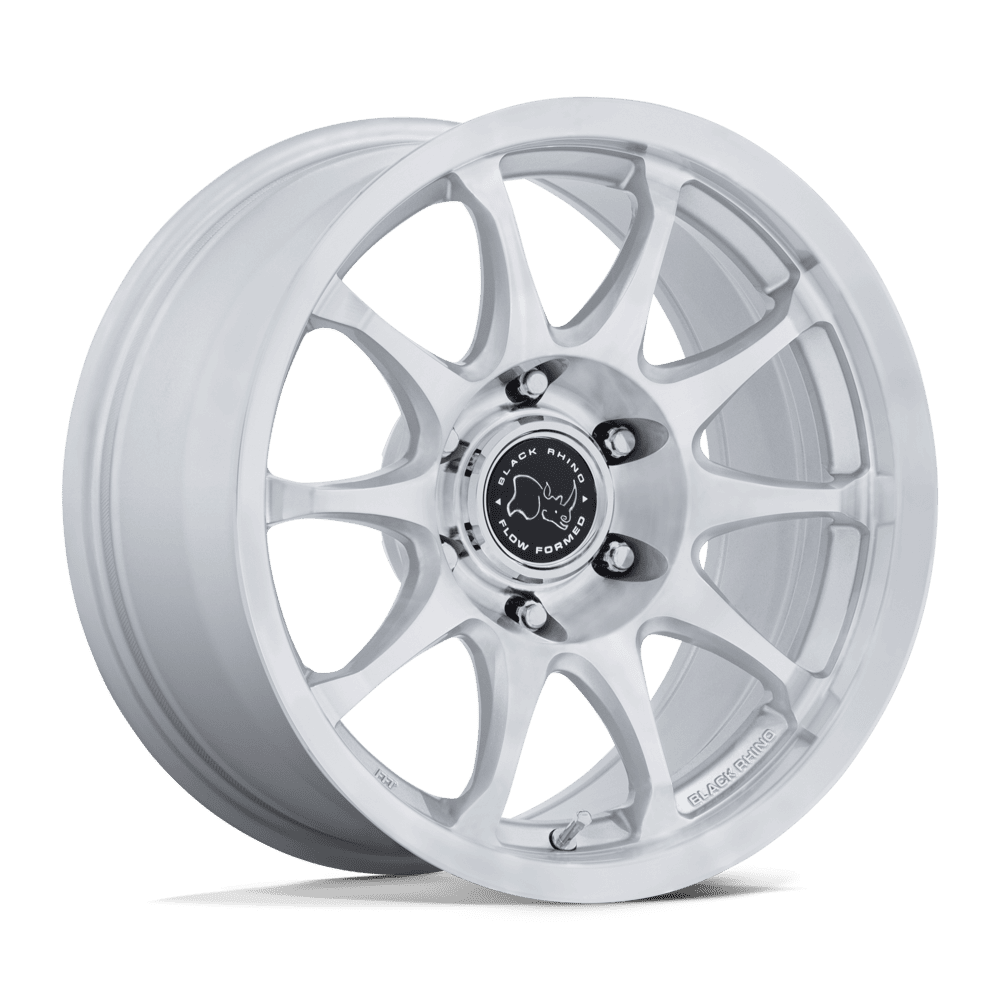 17x8.5 Black Rhino BR038 Ronin Gloss Silver Wheel 6x5.5 Bolt Pattern 0 Offset