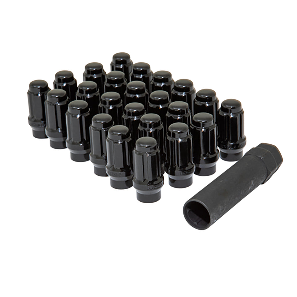 tacoma 12x1 5 et style black spline lug kit with key