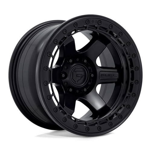 17x9 fuel off road d122 block matte black w m black ring beadlock wheel 6x5.5 bolt pattern 15mm offset