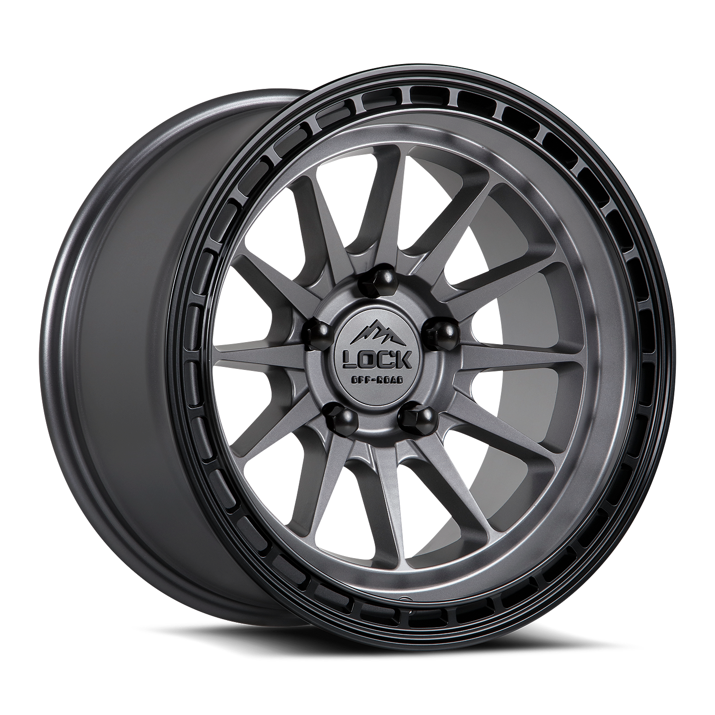 17x9 lock off-road baja matte grey w matte black ring wheel 6x5.5 bolt pattern 0mm offset