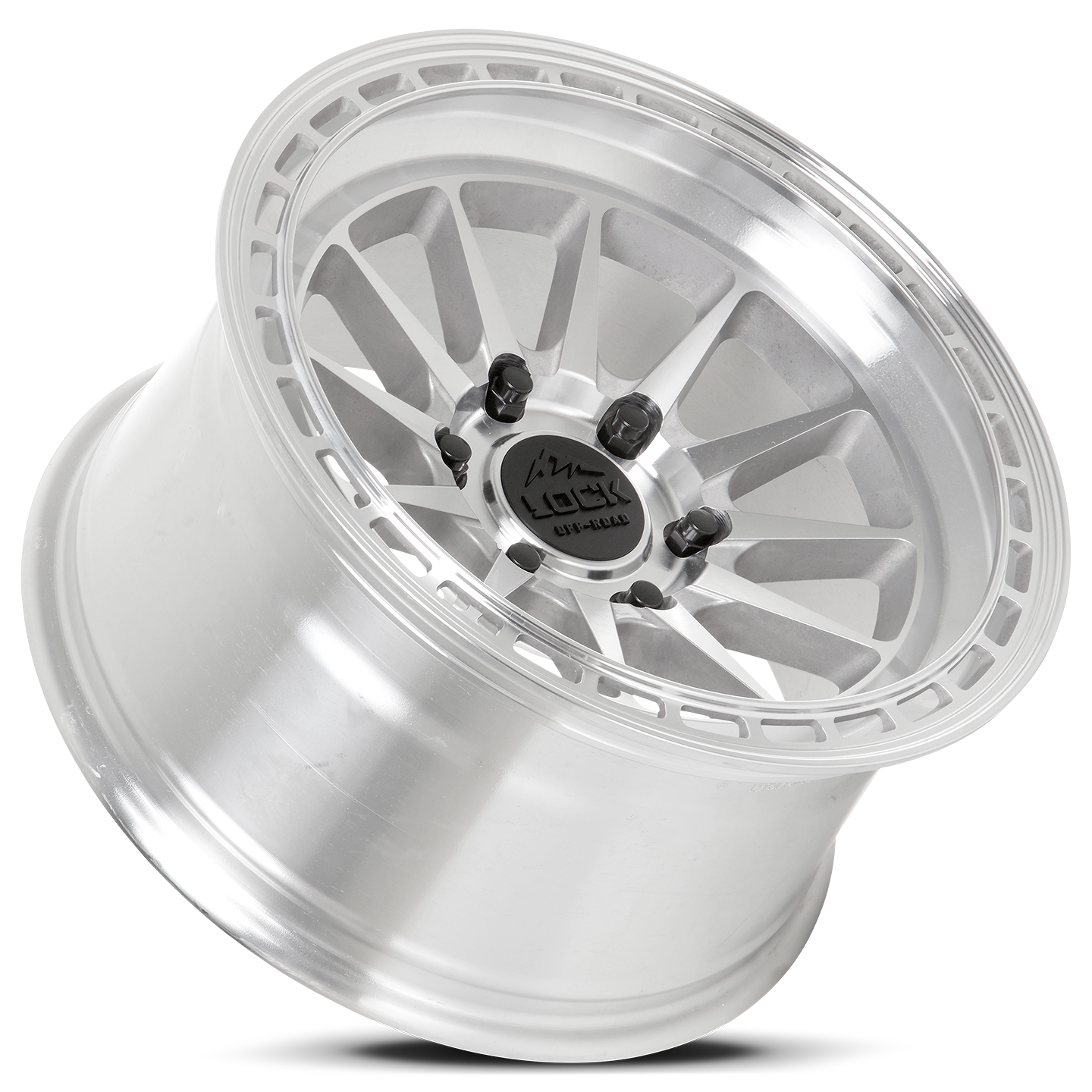 17x9 lock off-road baja machined clear coat wheel 6x5.5 bolt pattern 12mm offset