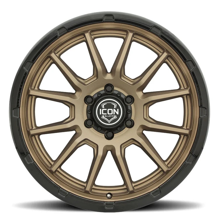 20x9  Icon Alloys Cajon Satin Bronze W/Satin Black Lip Wheel 6x5.5 Bolt Pattern 16mm Offset