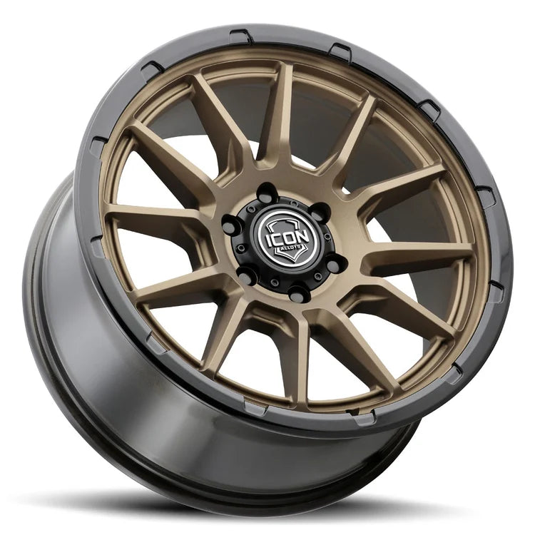 20x9  Icon Alloys Cajon Satin Bronze W/Satin Black Lip Wheel 6x5.5 Bolt Pattern 16mm Offset