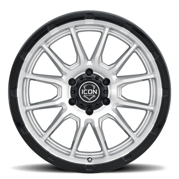 20x9 Icon Alloys Cajon Silver Machined W/Gloss Black Lip Wheel 6x5.5 Bolt Pattern 0mm Offset