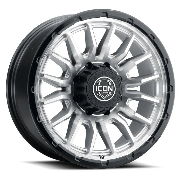 20x9 Icon Alloys Cajon Silver Machined W/Gloss Black Lip Wheel 6x5.5 Bolt Pattern 0mm Offset