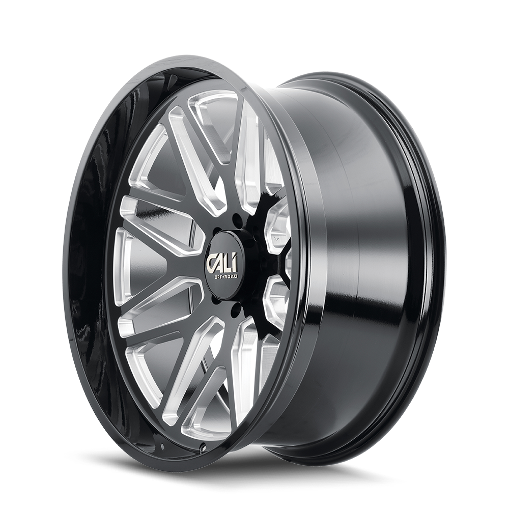 20x10 cali off-road invader gloss black milled wheel 6x5.5 bolt pattern 25mm offset
