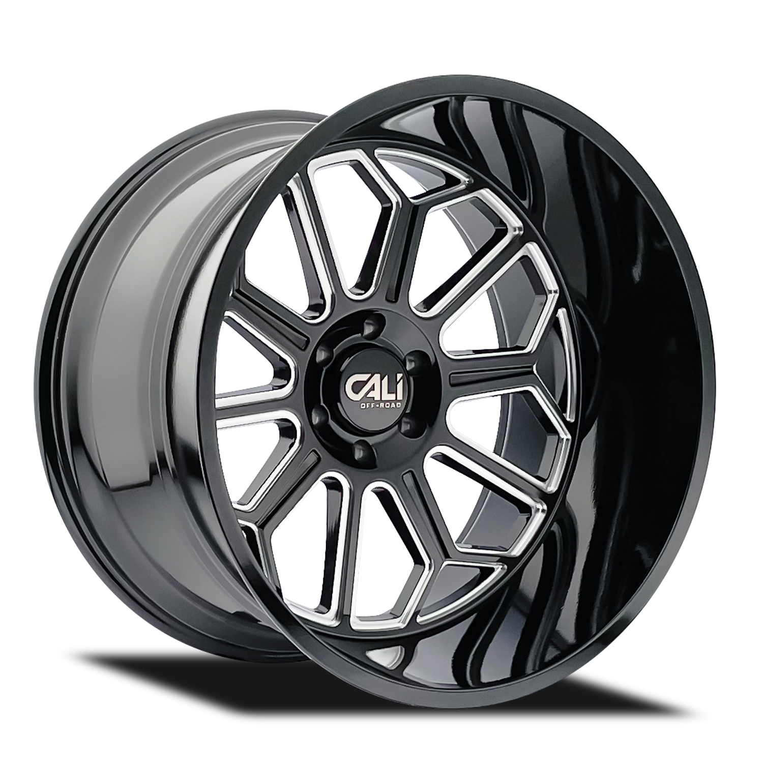 20x10 cali off-road auburn gloss black milled wheel 6x5.5 bolt pattern 25mm offset