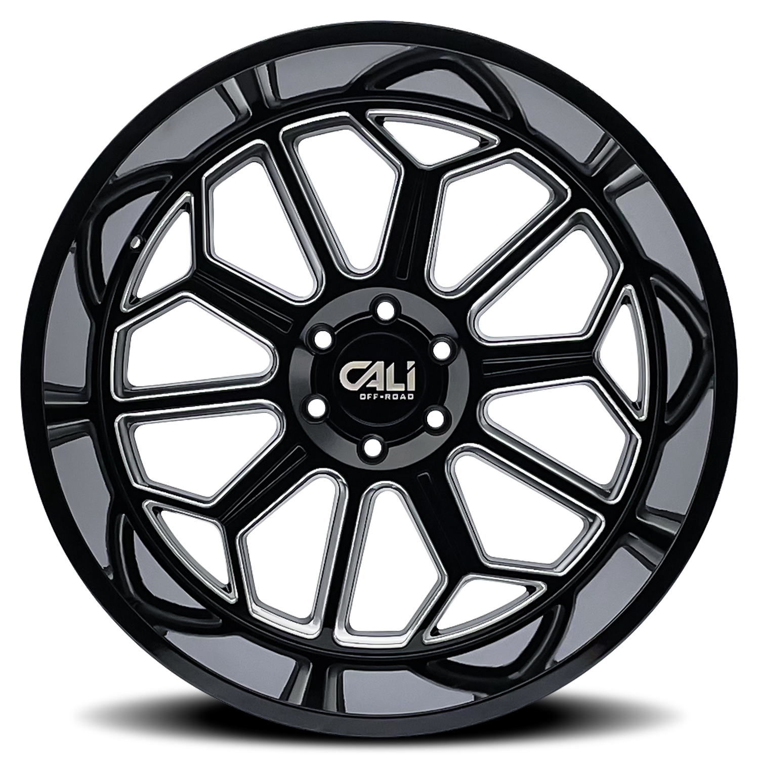 20x10 cali off-road auburn gloss black milled wheel 6x5.5 bolt pattern 25mm offset