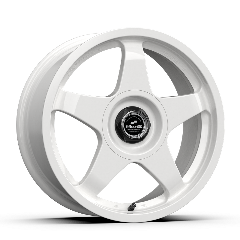 18x8.5 Fifteen 52 Chicane Gloss White Wheel 5x4.5 Bolt Pattern +35mm Offset