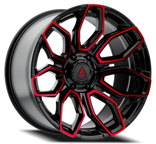 20x10 arena wheel a116 cobra glossy black machine red tint wheel 6x5.5 bolt pattern 18mm offset