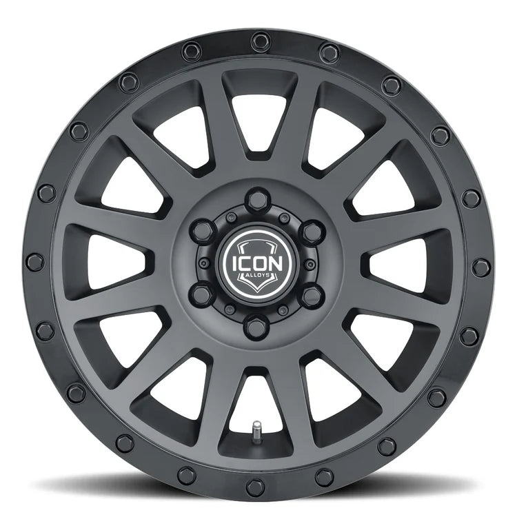 17x8.5 Icon Alloys Compression Double Black Wheel 6x5.5 Bolt Pattern 0mm Offset