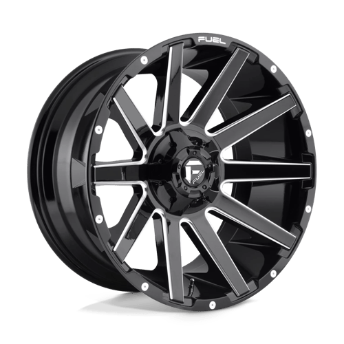 22x10 fuel off road d615 contra gloss black milled wheel 6x5.5 bolt pattern 19mm offset