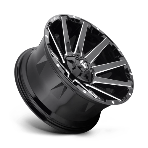22x10 fuel off road d615 contra gloss black milled wheel 6x5.5 bolt pattern 19mm offset