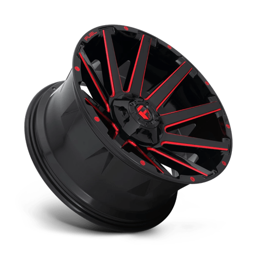 18x9 fuel off road d643 contra gloss black red tinted clear wheel 6x5.5 bolt pattern 12mm offset