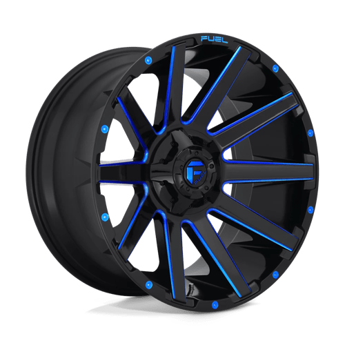 20x9 fuel off road d644 contra gloss black blue tinted clear wheel 5x4.5 bolt pattern 1mm offset