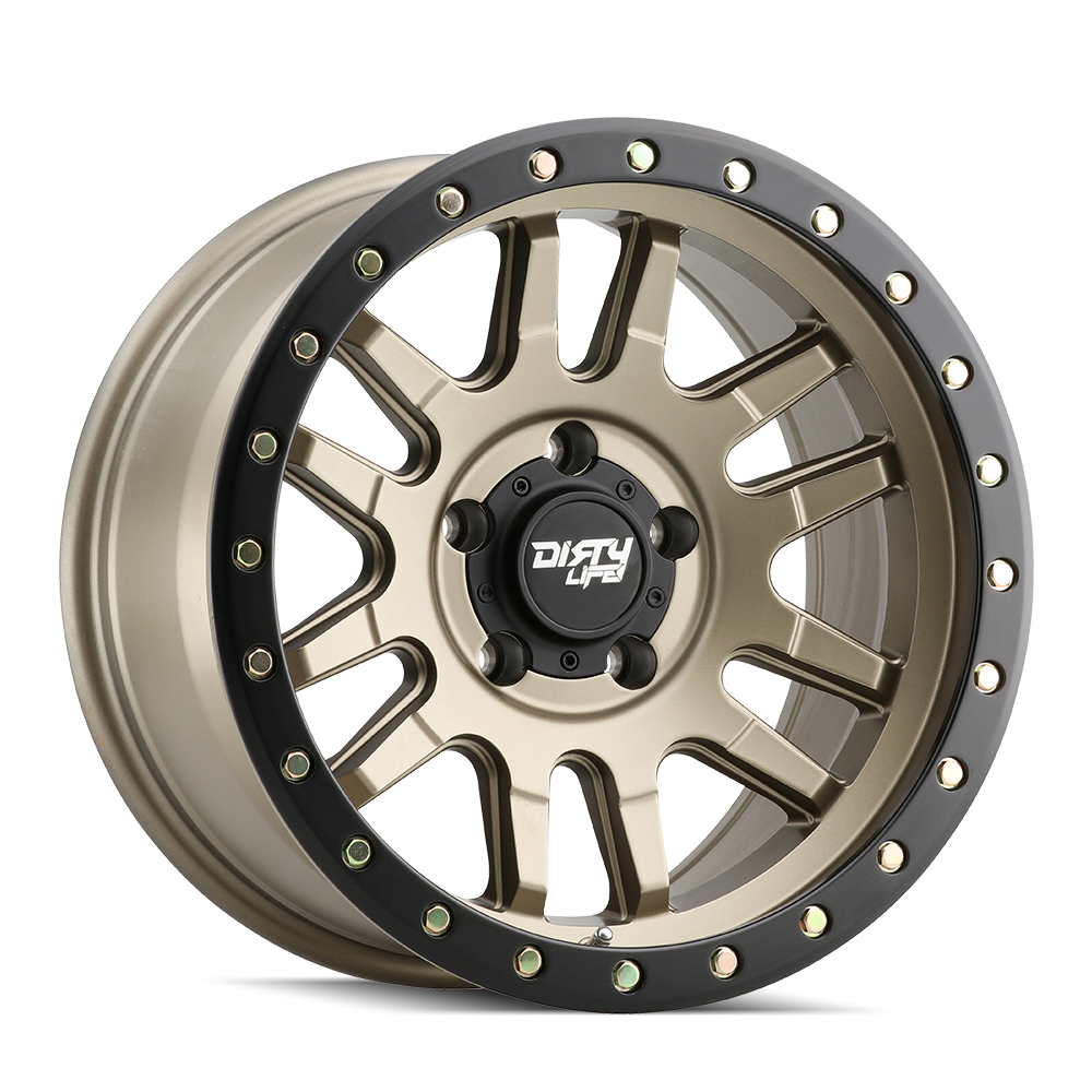 17x9 dirty life canyon pro satin gold wheel 6x5.5 bolt pattern 12mm offset