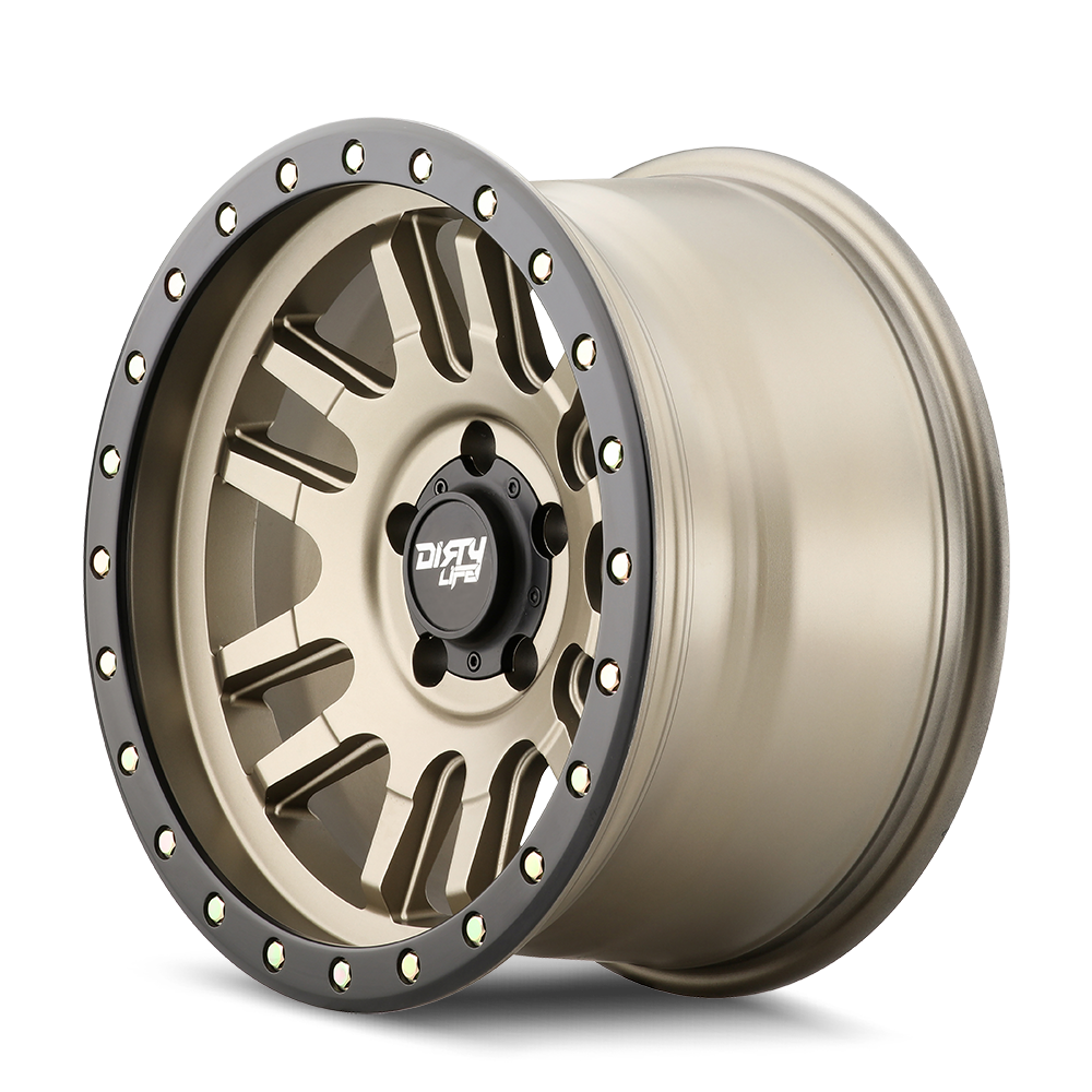 17x9 dirty life canyon pro satin gold wheel 6x5.5 bolt pattern 12mm offset