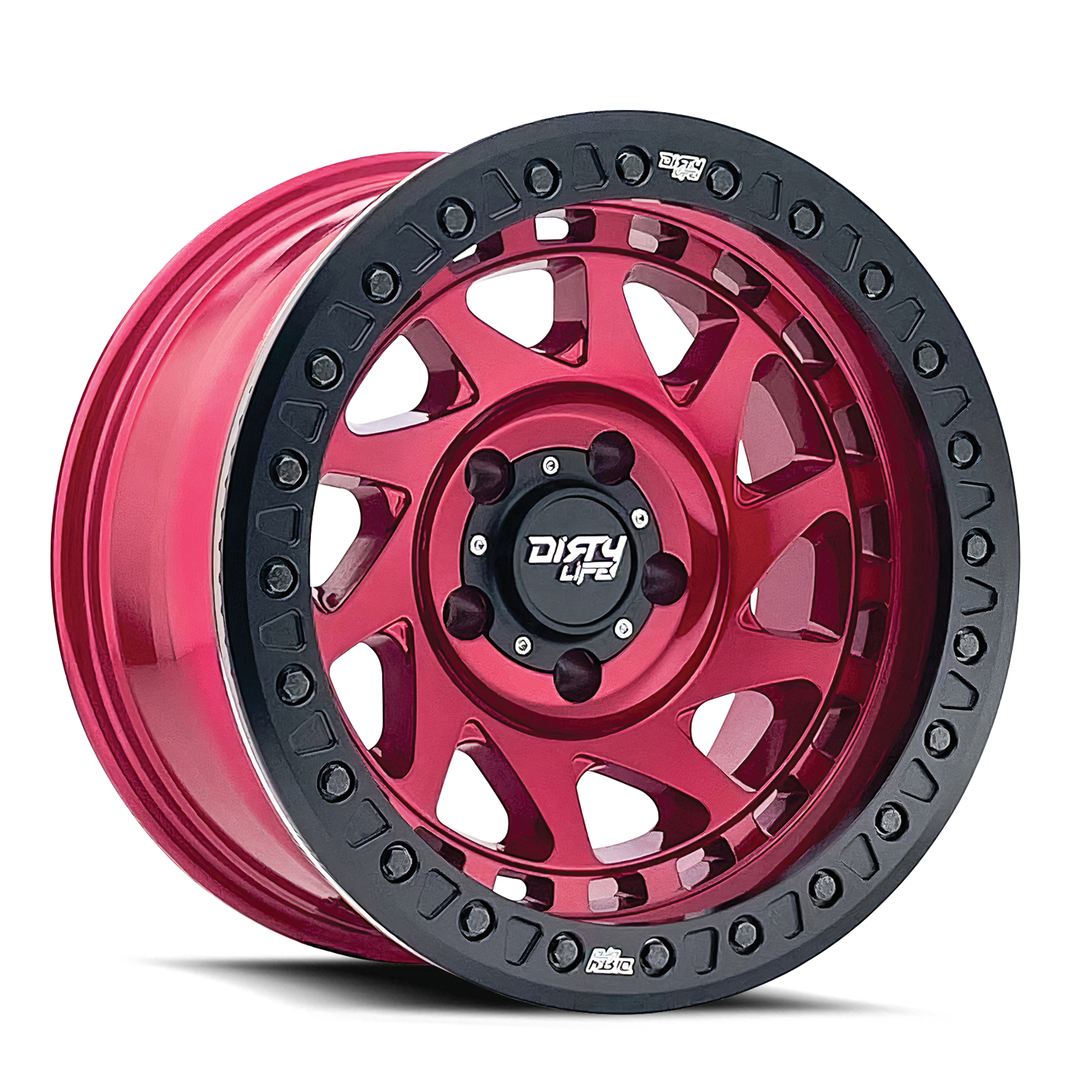 17x9 dirty life enigma race gloss crimson candy red wheel 6x5.5 bolt pattern 38mm offset