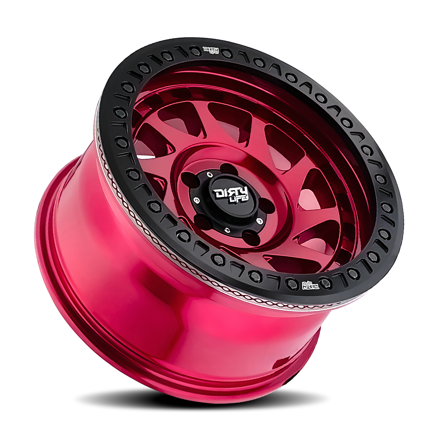 17x9 dirty life enigma race gloss crimson candy red wheel 6x5.5 bolt pattern 38mm offset