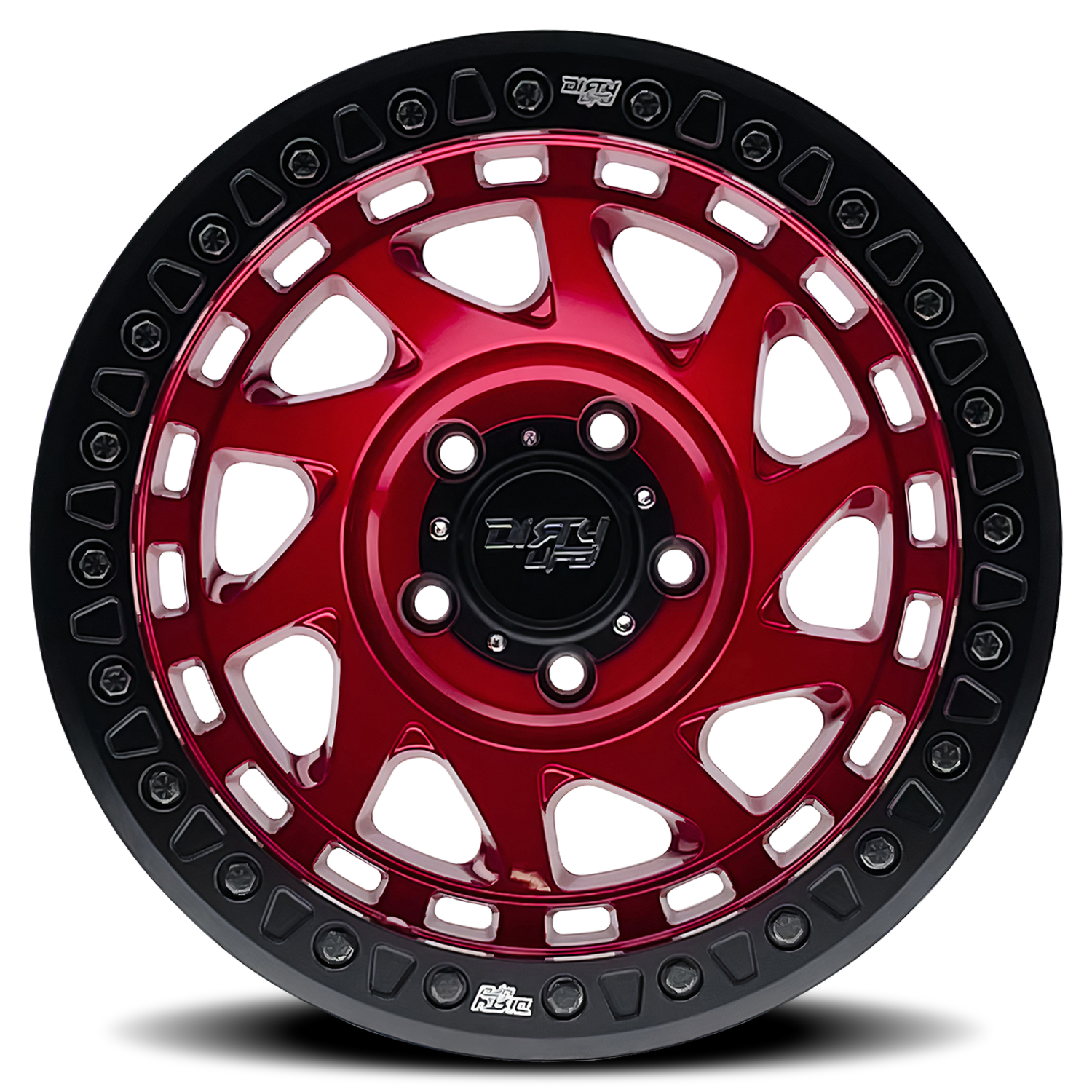17x9 dirty life enigma race gloss crimson candy red wheel 6x5.5 bolt pattern 38mm offset