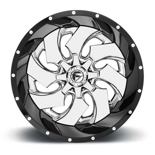 22x10 fuel off road d240 cleaver chrome plated gloss black lip wheel 6x5.5 bolt pattern 13mm offset