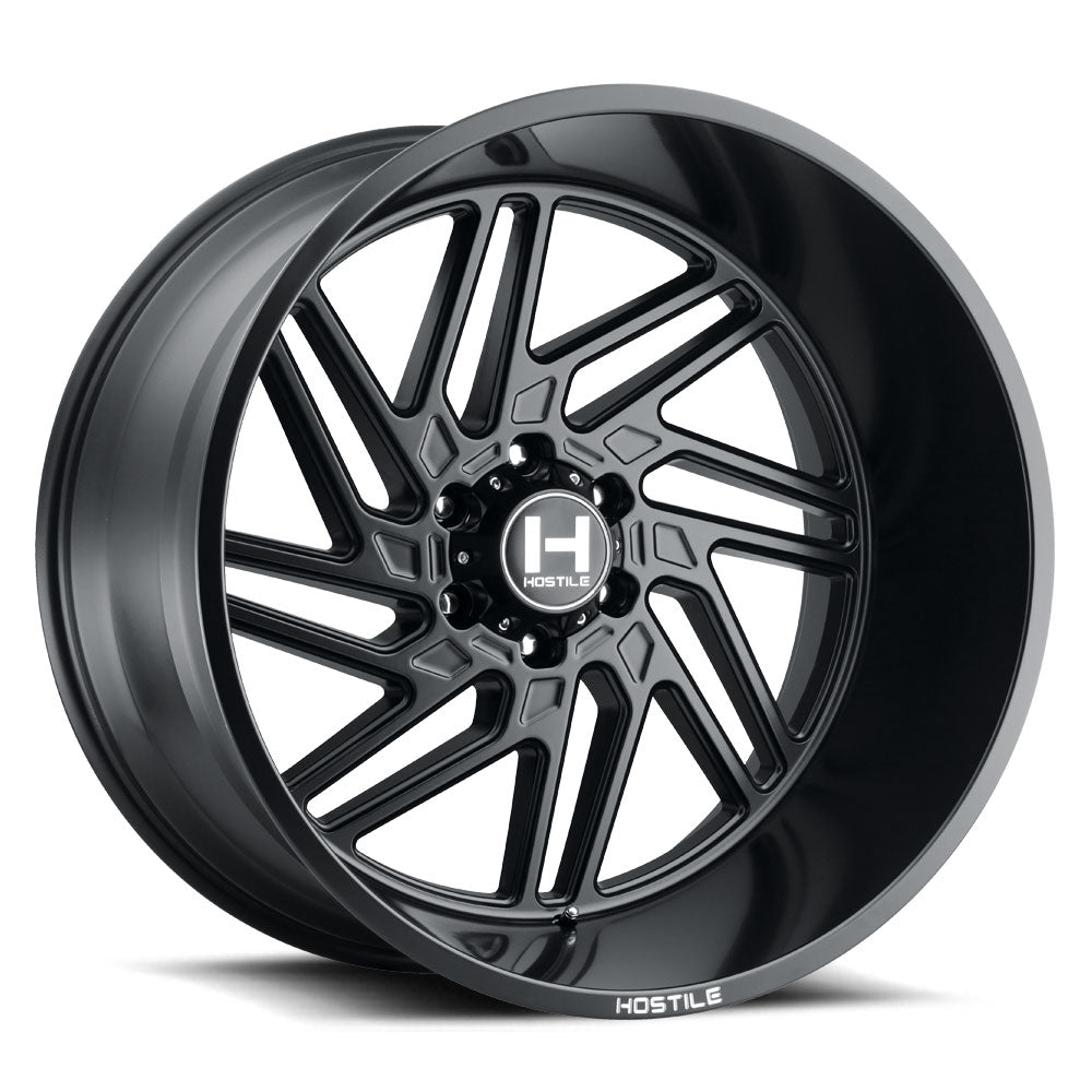 20x9 Hostile H116 Jigsaw Asphalt Satin Black 6x5.5 Bolt Pattern 12mm Offset