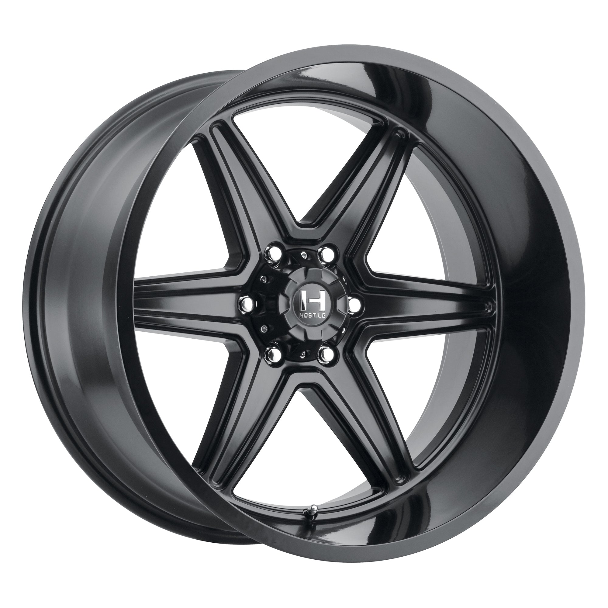 24x14 Hostile Venom H117 Satin Black Wheel 6x5.5 Bolt Pattern -83mm Offset