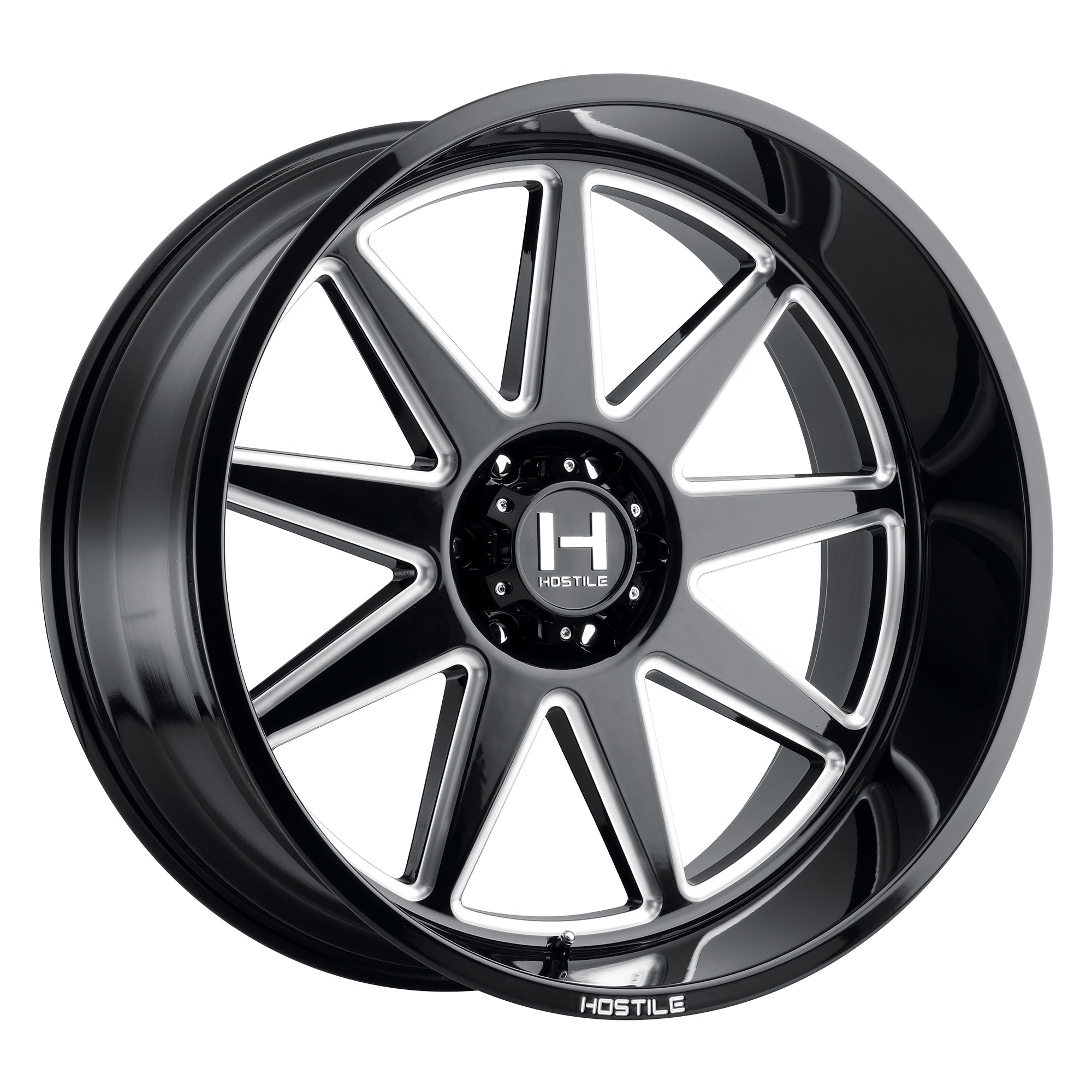 24x12 Hostile Omega H121 Black Milled Wheel 6x5.5 Bolt Pattern -44mm Offset