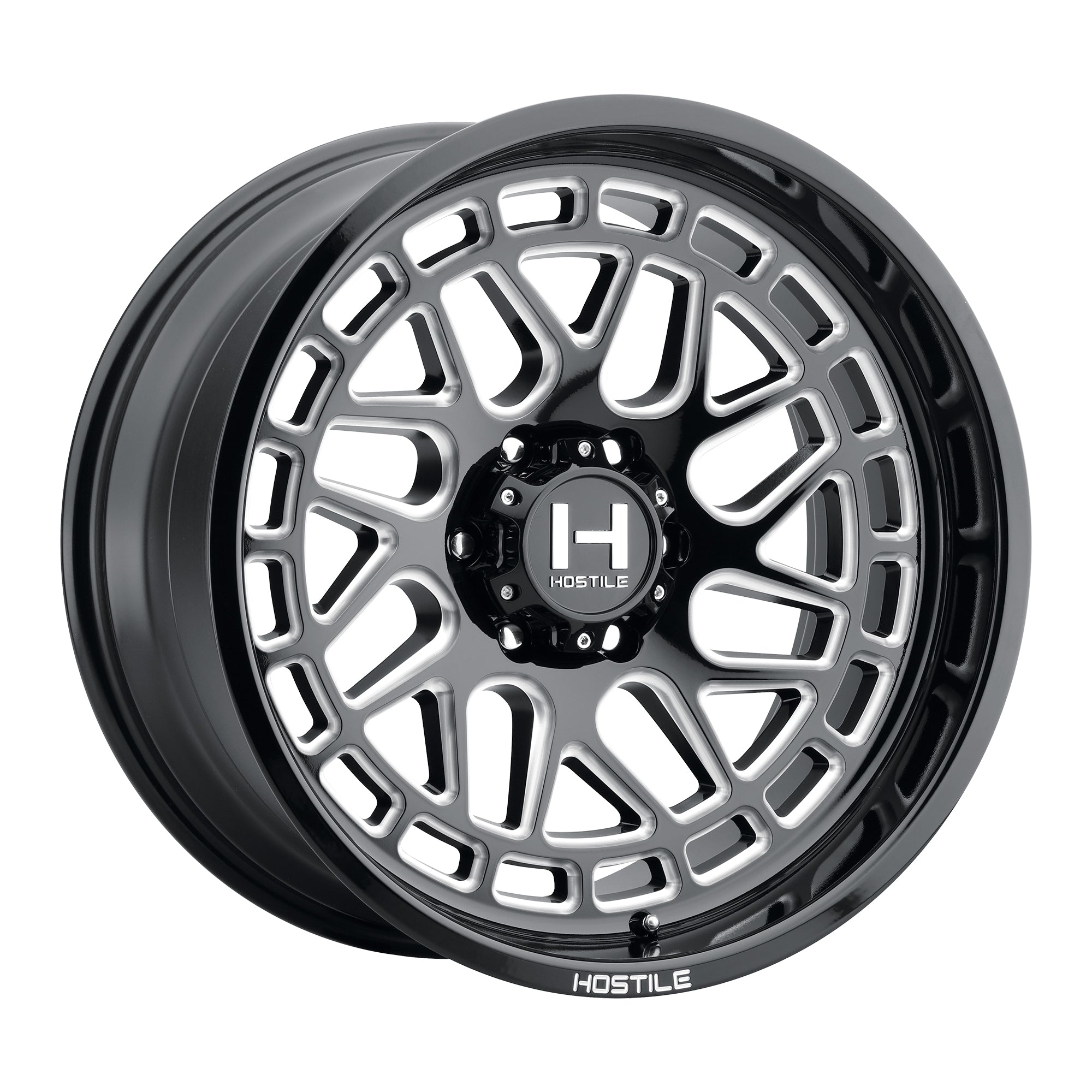 20x12 Hostile Reaper H122 Black Milled Wheel 6x5.5 Bolt Pattern -44mm Offset