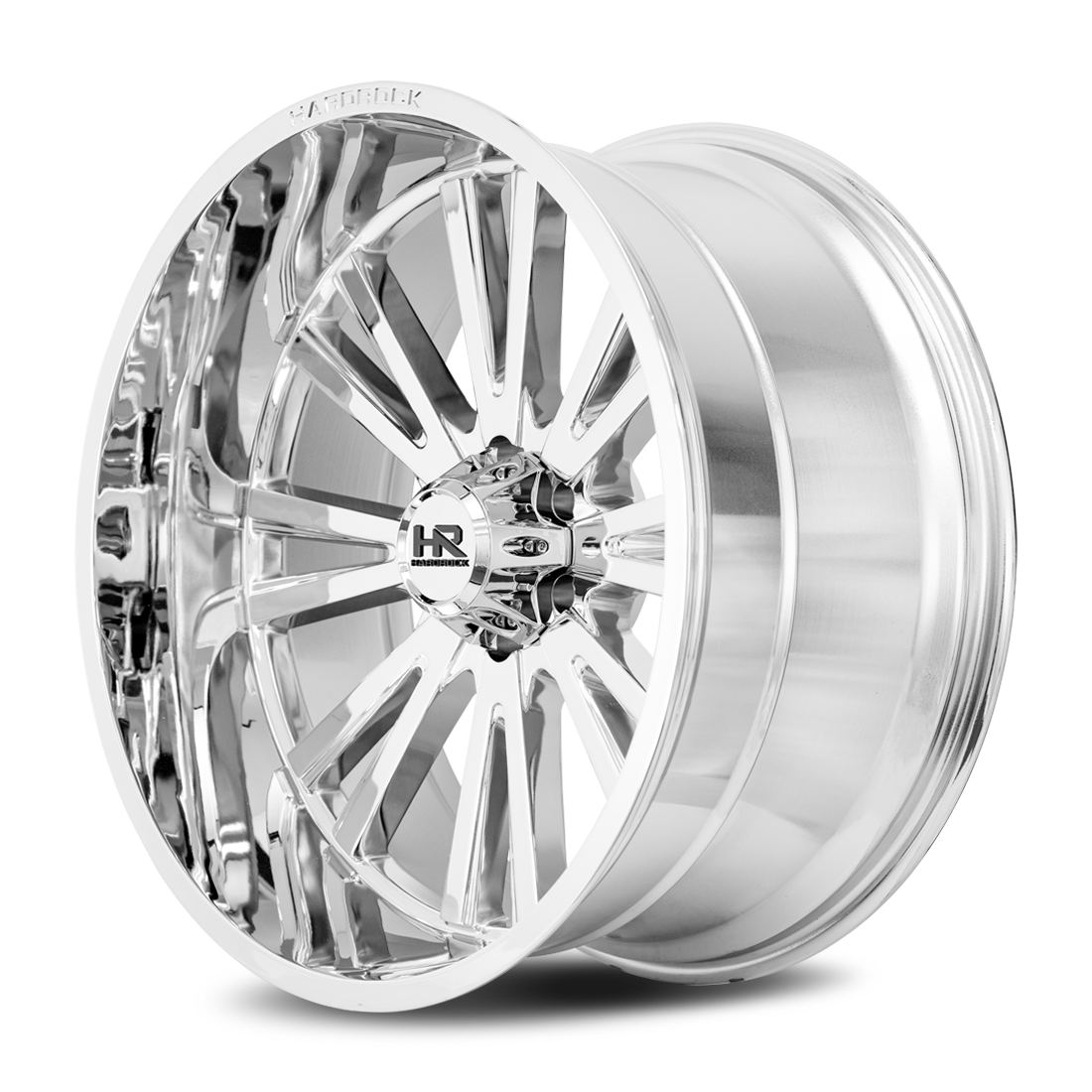 24x12 Hardrock H503 Spine Chrome Wheel 6x5.5 Bolt Pattern -44mm Offset