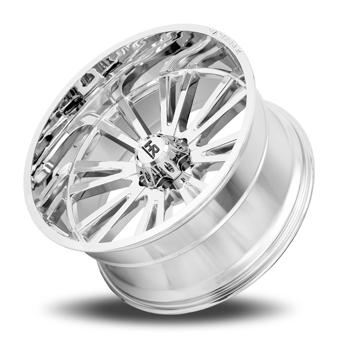 24x12 Hardrock H503 Spine Chrome Wheel 6x5.5 Bolt Pattern -44mm Offset