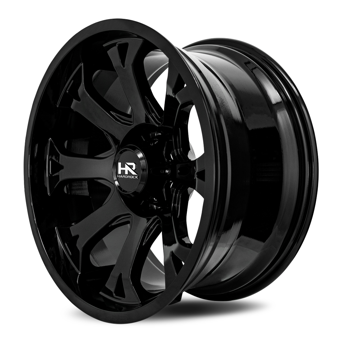 24x14 Hardrock H505 BloodShot Gloss Black Wheel 6x5.5 Bolt Pattern -76mm Offset