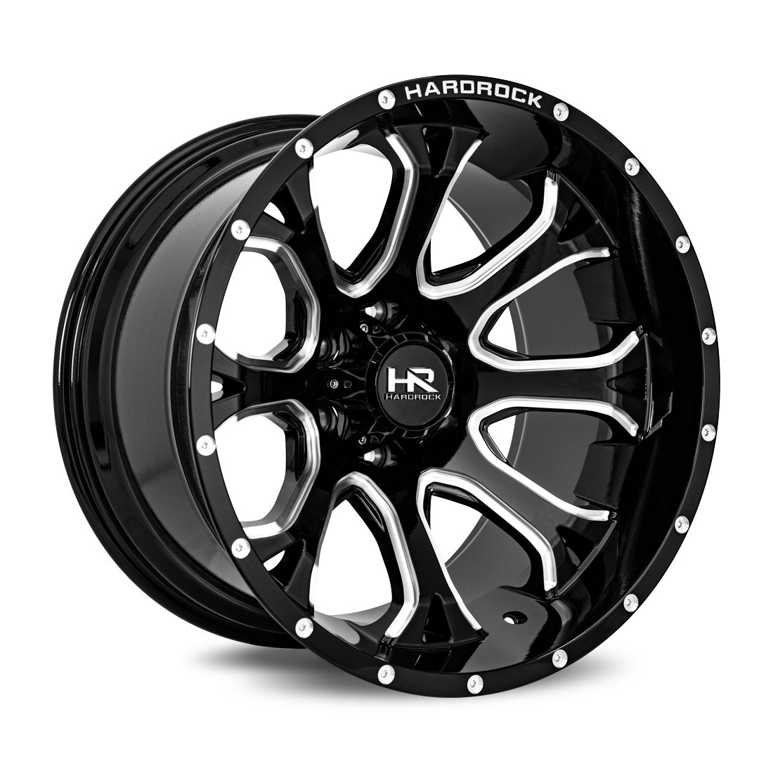 20x12 Hardrock H505 BloodShot Blk Milled Wheel 6x5.5 Bolt Pattern -44mm Offset