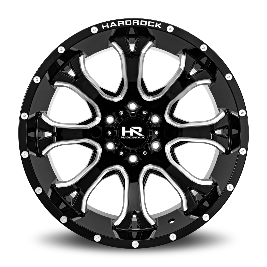 20x12 Hardrock H505 BloodShot Blk Milled Wheel 6x5.5 Bolt Pattern -44mm Offset