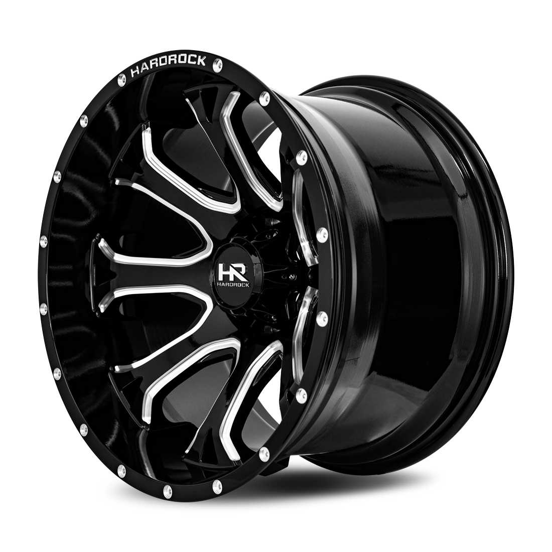 20x12 Hardrock H505 BloodShot Blk Milled Wheel 6x5.5 Bolt Pattern -44mm Offset