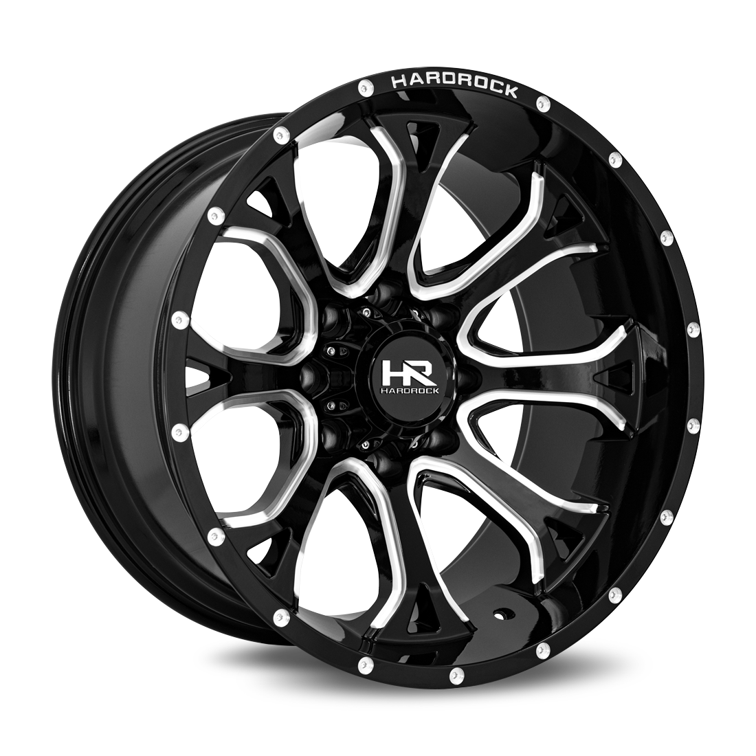 22x12 Hardrock H505 BloodShot Blk Milled Wheel 6x5.5 Bolt Pattern -51mm Offset