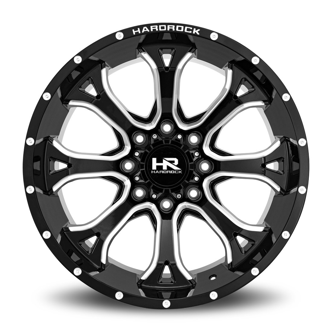 22x12 Hardrock H505 BloodShot Blk Milled Wheel 6x5.5 Bolt Pattern -51mm Offset