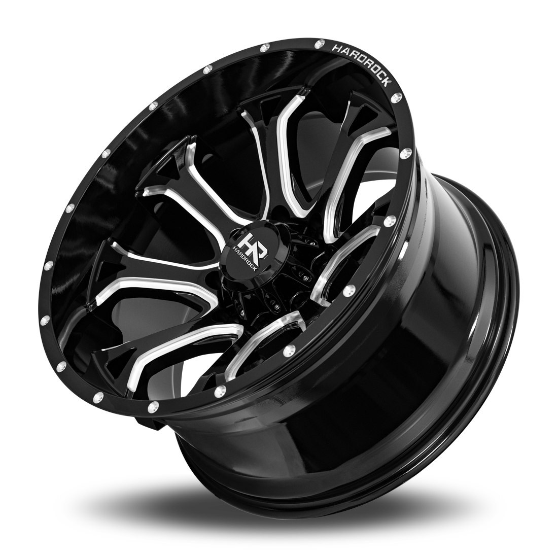 22x12 Hardrock H505 BloodShot Blk Milled Wheel 6x5.5 Bolt Pattern -51mm Offset