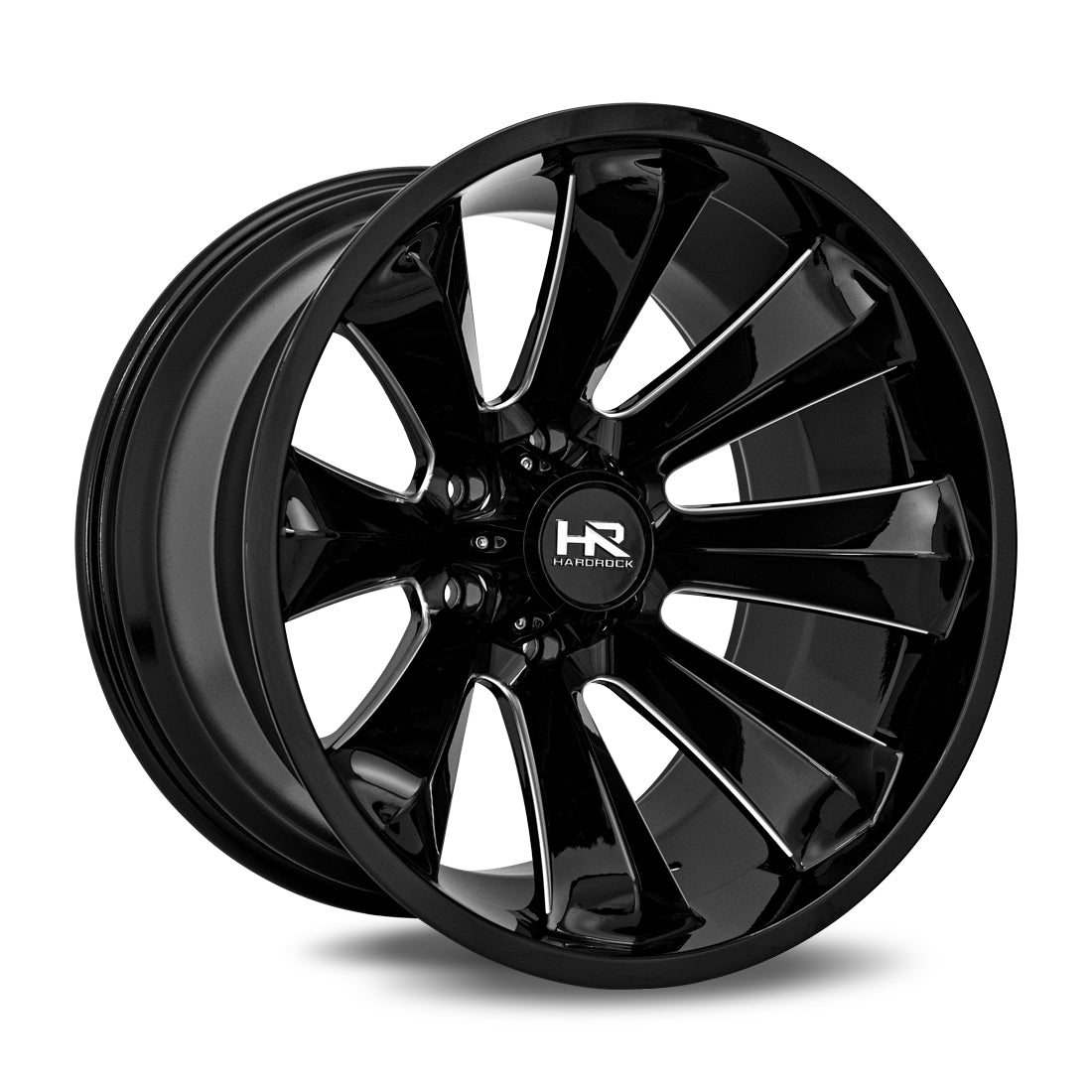 20x10 Hardrock H506 Xplosive Blk Milled Wheel 6x5.5 Bolt Pattern -19mm Offset