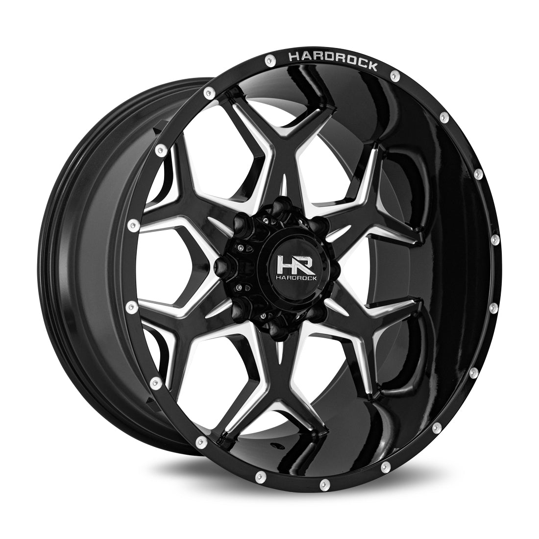 22x12 Hardrock H507 Reckless Blk Milled Wheel 6x5.5 Bolt Pattern -51mm Offset