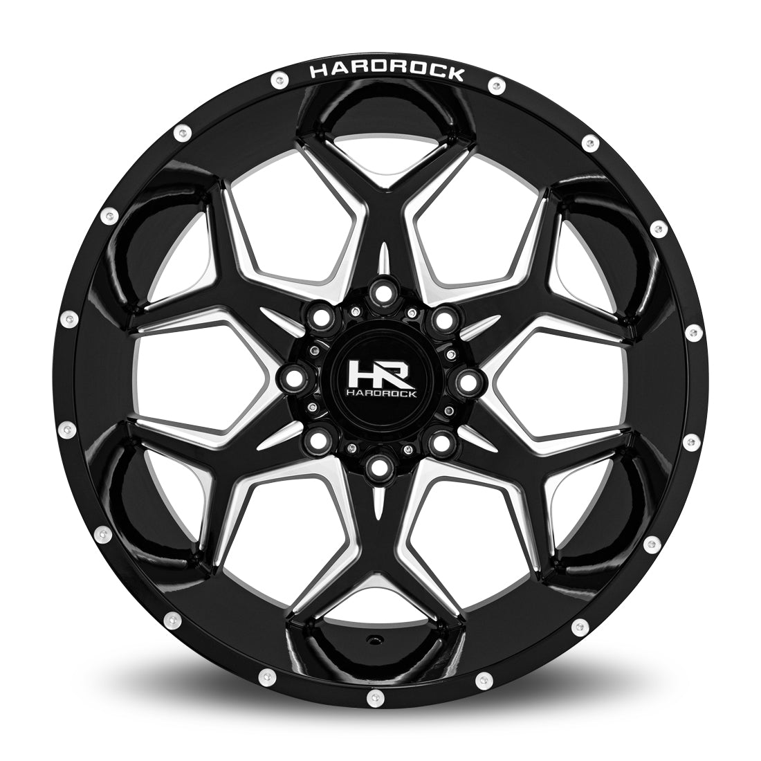 20x12 Hardrock H507 Reckless Blk Milled Wheel 6x5.5 Bolt Pattern -44mm Offset