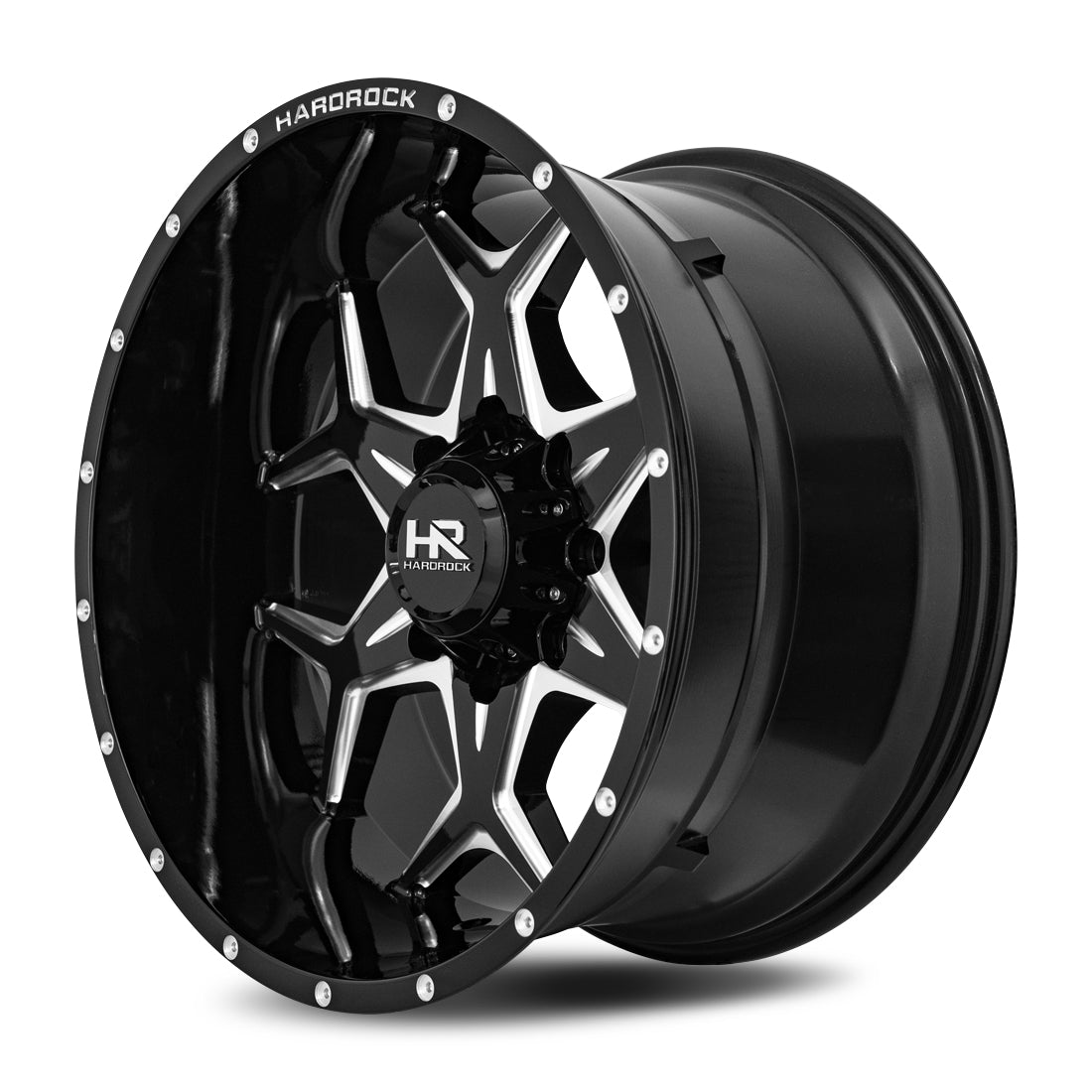 20x12 Hardrock H507 Reckless Blk Milled Wheel 6x5.5 Bolt Pattern -44mm Offset