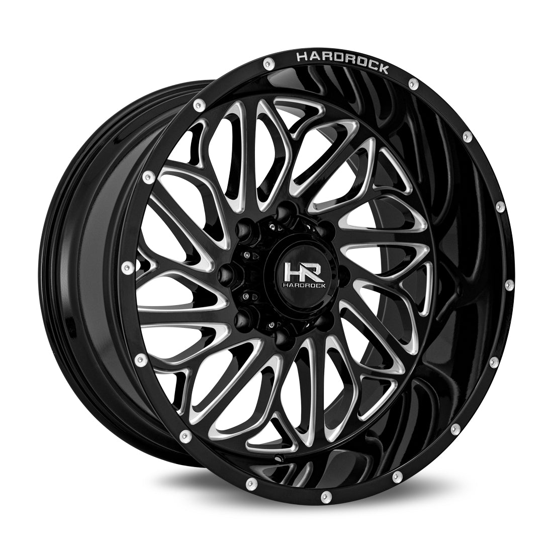 20x12 Hardrock H508 BlackTop Blk Milled Wheel 6x5.5 Bolt Pattern -44mm Offset